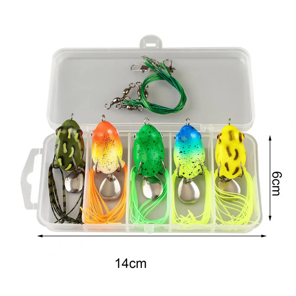 Frog Lures Soft Tube Bait Plastic Fishing Lure With Hooks Top Water Soft 3D Eyes Artificial Wild Hanging Fishing Bait Tool