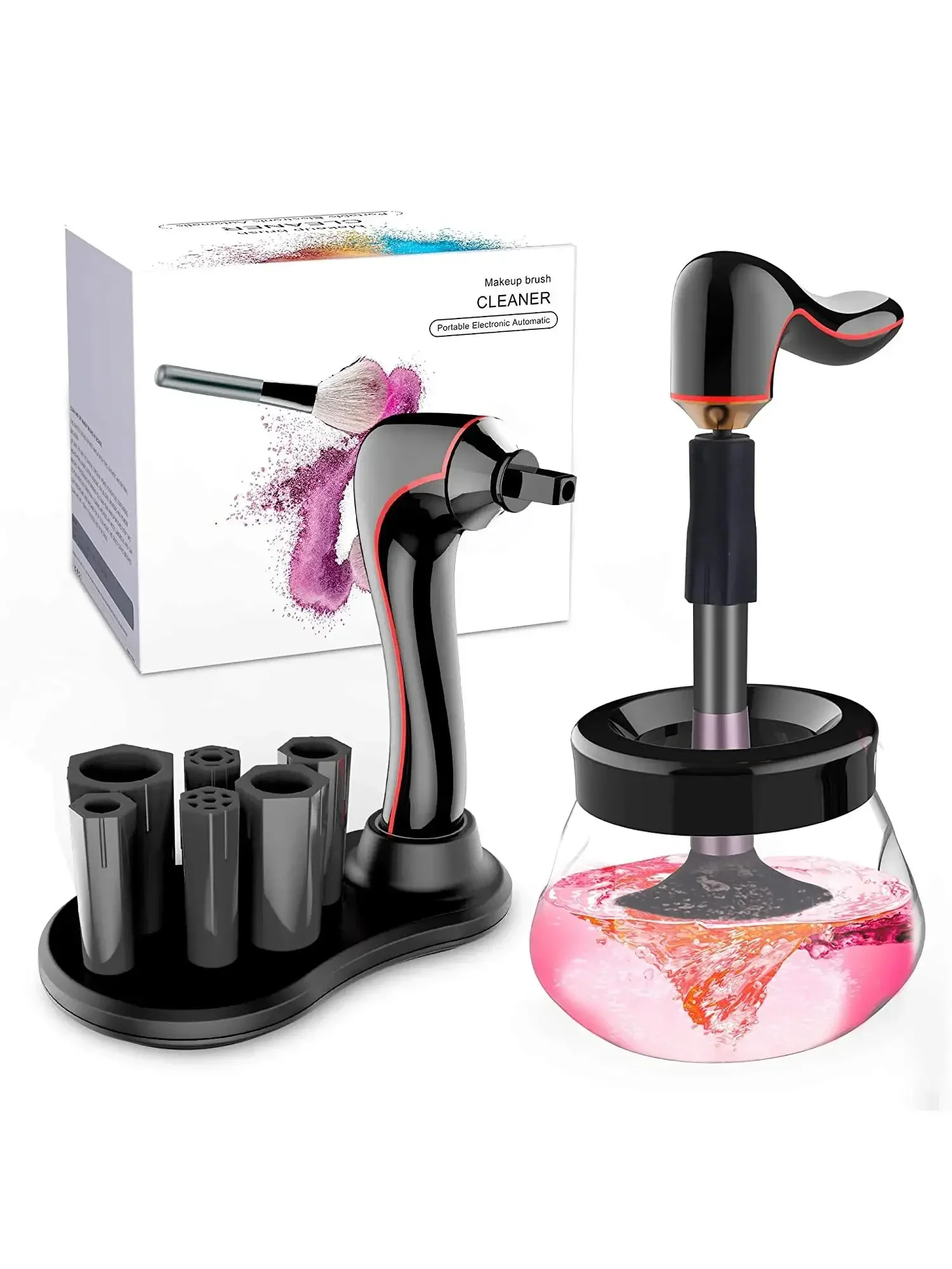 2025/High quality electric USB charging 3 speeds automatic ultrasonic hine makeup brush cleaner