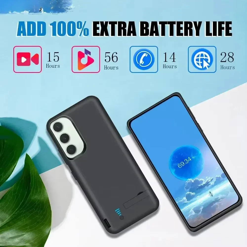 حافظة بطارية 10000 مللي أمبير لهاتف سامسونج جالاكسي S22 S25 Ultra S24 S23 S21 FE S10 S10e نوت 8 9 10 20 S20 + حافظة شاحن إضافية باور بانك