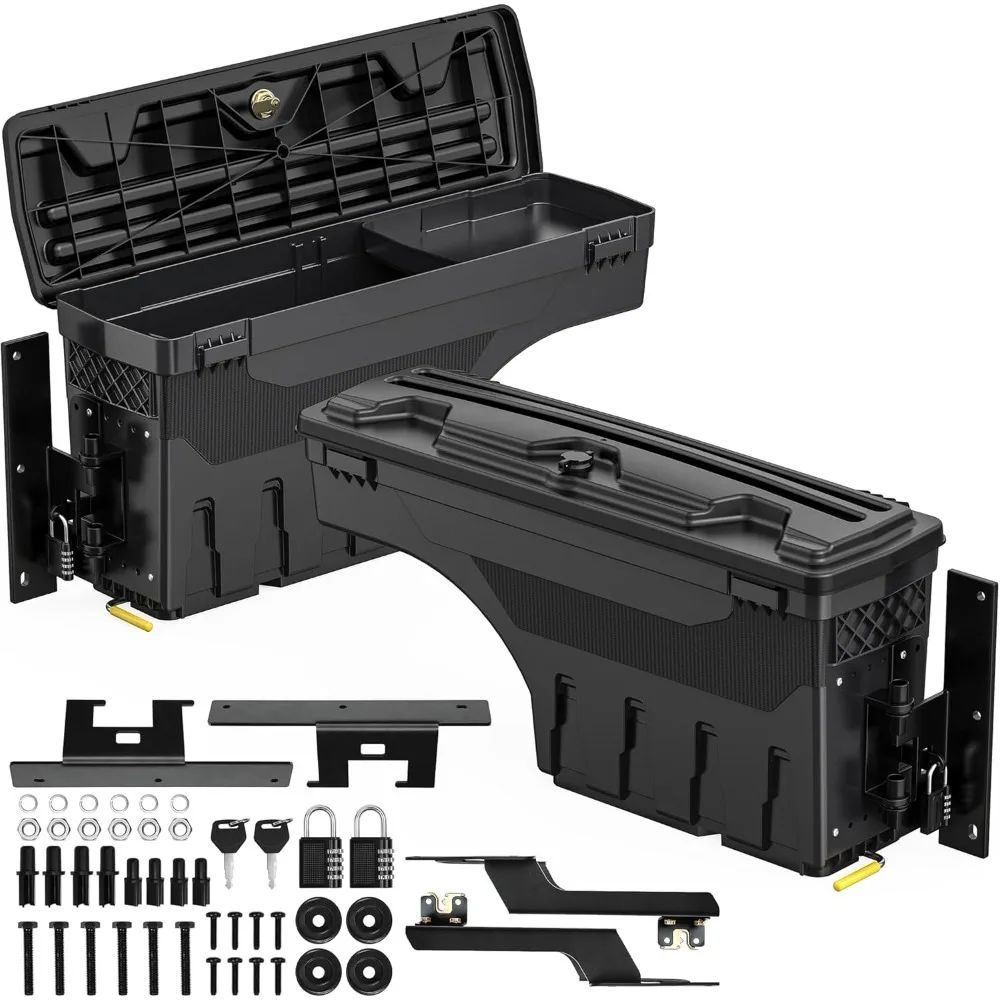 

Dual-Side Rotating Truck Bed Storage Toolbox for 2015-2025 Ford F150 with 180 Degree Rear Access
