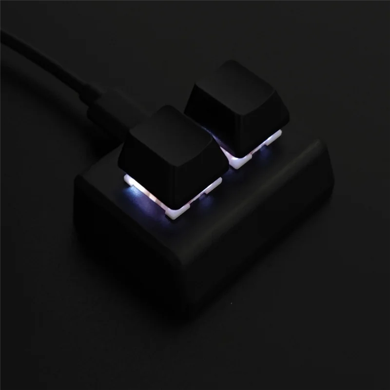2 Keys Macro Programming Keyboard RGB Mini Keyboard Gaming Drawing Red Switch Custom Keyboard OSU Gaming Keypad,Black