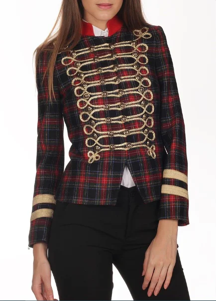 

Adult Women Adult Women Scottish Highland Plaid Military Jacket Costume New Year's Handmade Jacket