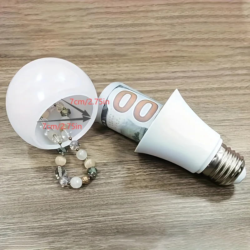 Caixa de armazenamento de lâmpada escondida desvio seguro recipiente de armazenamento secreto disfarçado como itens domésticos diários