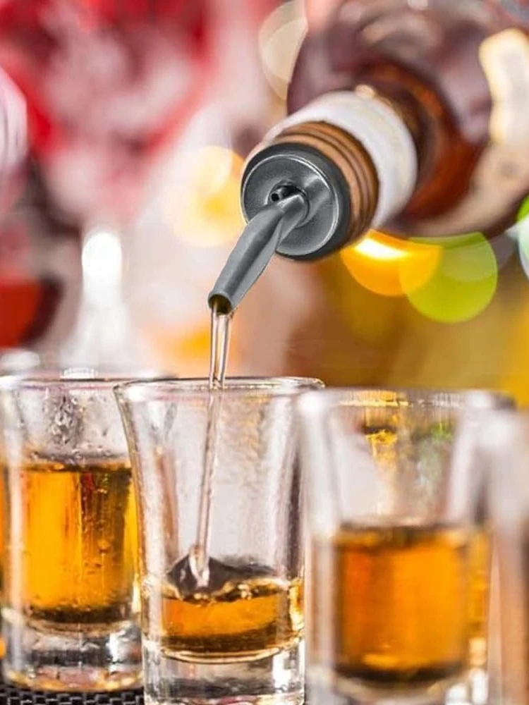 12PCS Gunmetal Black Stainless Steel Bottle Pourers, Pouring Spouts for Liquor, Wine and Spirits Perfect for Bar, Restaurant