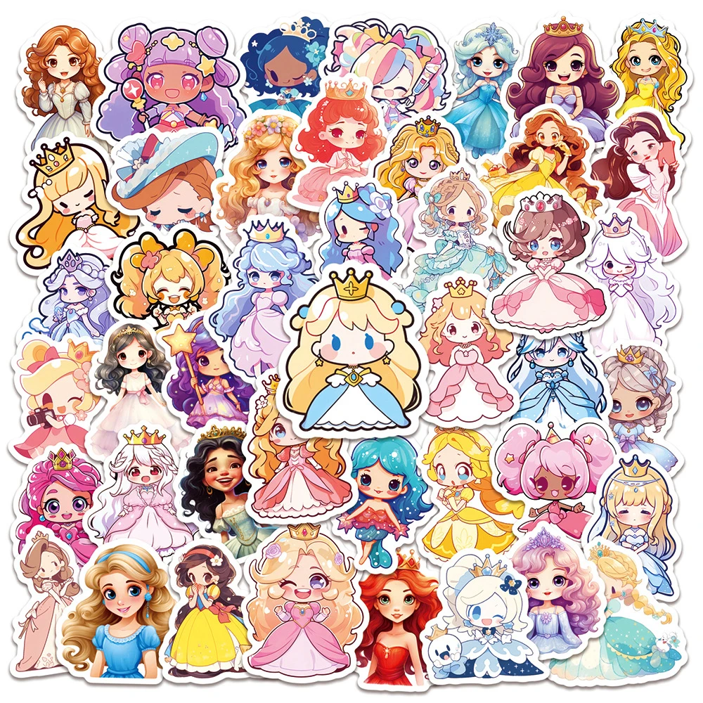 

10/30/50pcs Funny Cute Princess Cartoon Stickers Anime Decals Decoration Fridge Laptop Phone Suitcase Diary Stationery Sticker