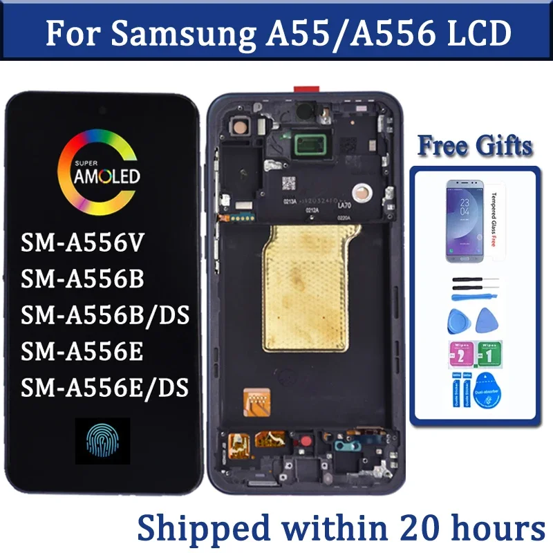 

ЖК-дисплей TFT oled для Samsung A55 A556U A556B A5560 A556E, сенсорный экран с рамкой для Samsung A55, зеркальный ЖК-экран