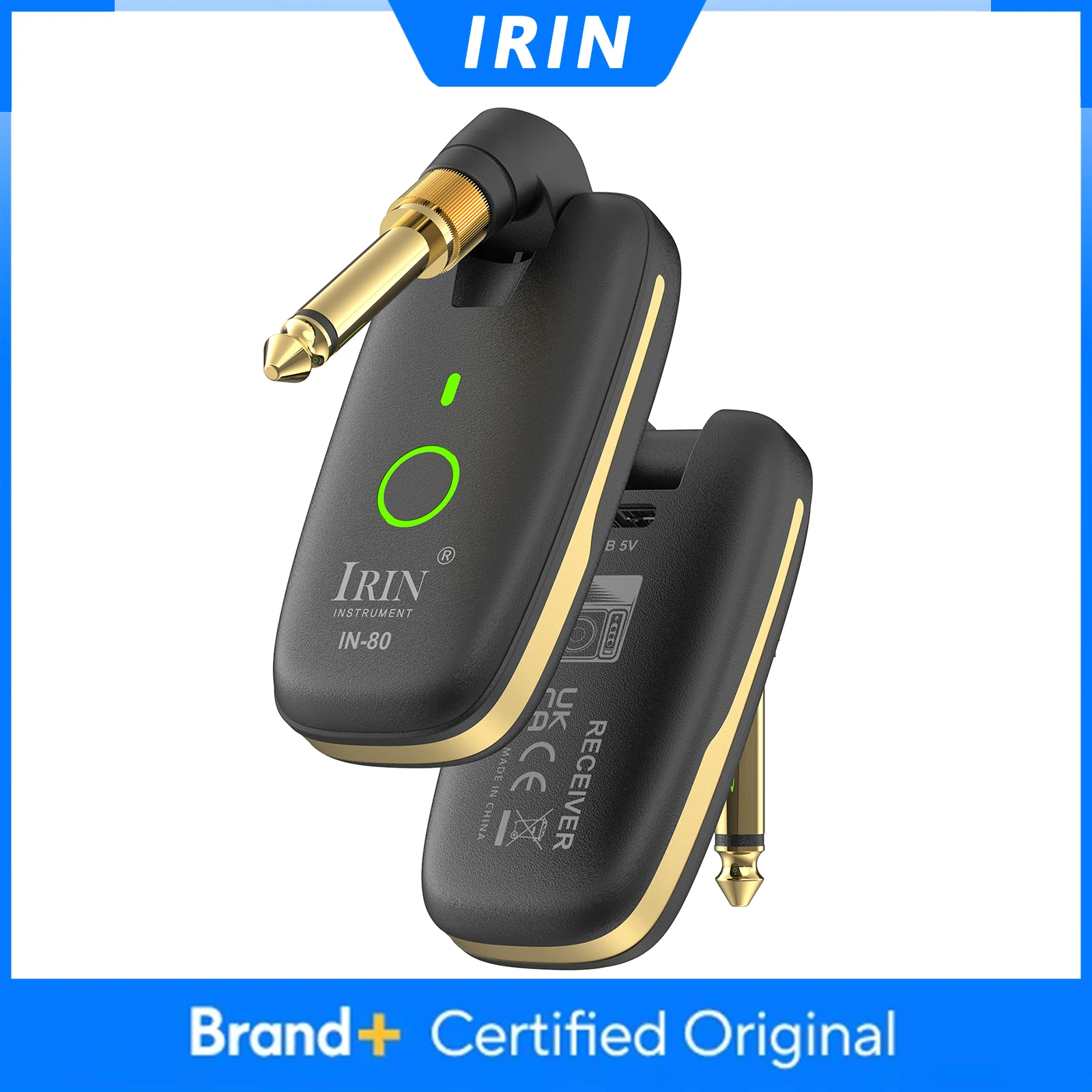 

IRIN IN-80 UHF Guitar Wireless System Transmitter & Receiver for Electric Guitar Bass Can Be Used Continuously for 7 Hours