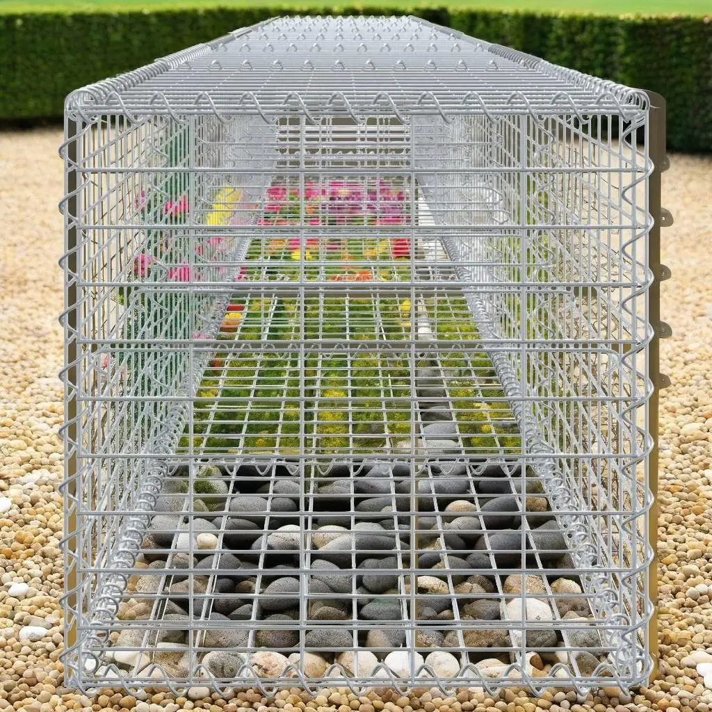 Gabion Basket with Cover 275.6x19.7x19.7 Galvanized Iron