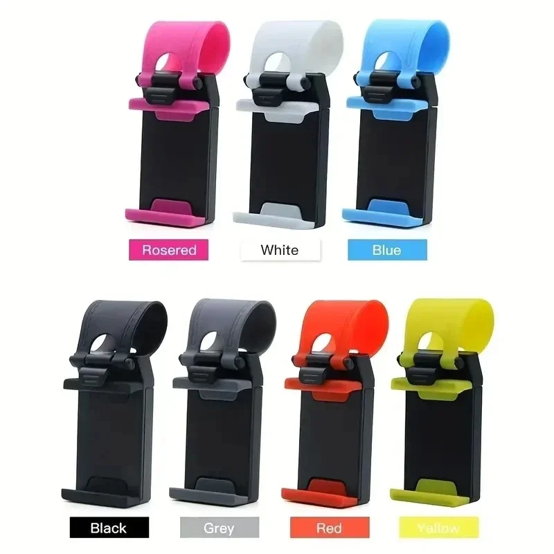 Universal Steering Wheel Car Phone Holder, Telescopic Clip Mobile Phone Stand, Auto Navigation Phone Mount for All Smartphones