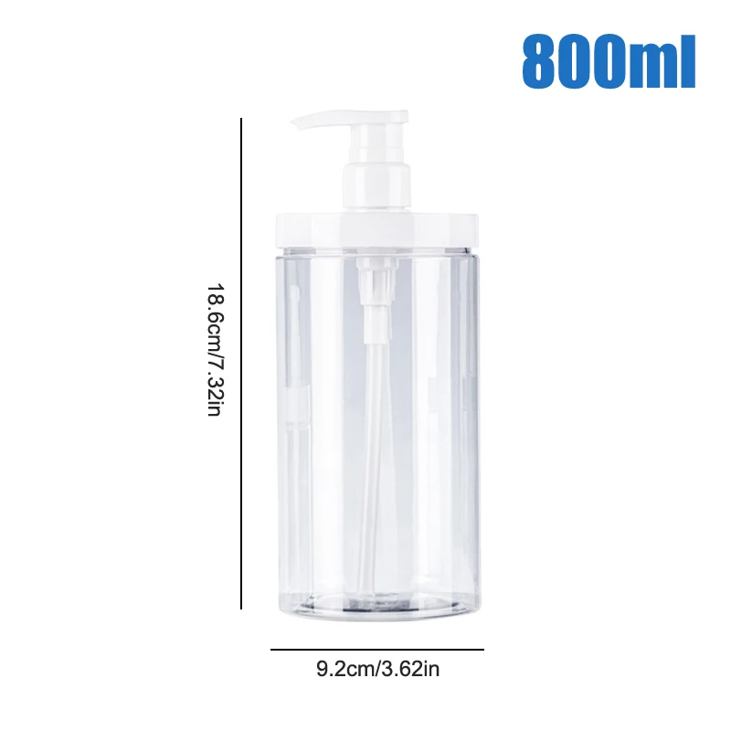 Botol Dispenser sabun 100-800ml sampo botol Gel mandi dapat diisi ulang Losion mulut lebar botol pembersih tangan wadah kamar mandi