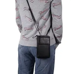 PU Leather Classic Multifunctional Phone Pouch Bag with Shoulder Strap for 4.7