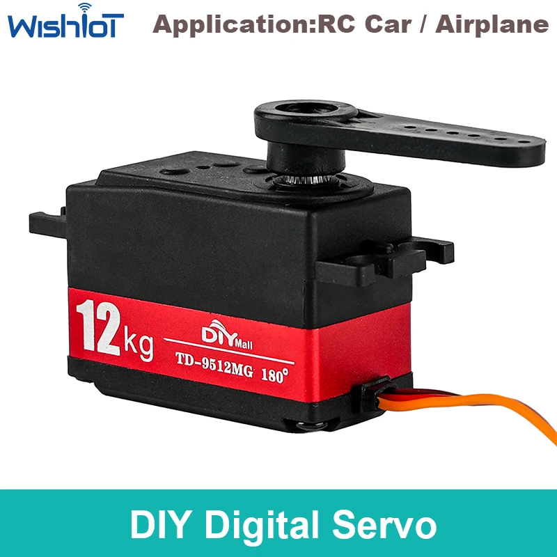 

12 кг TD-9512MG цифровой сервопривод рулевого управления 180 градусов регулируемый угол двигателя сервоприводы DIY функция питания детали для модели автомобилей