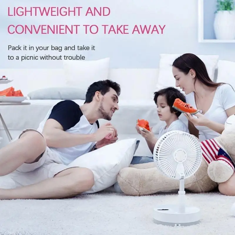 D0AB Portable Foldaway Stand Fan 4 Speeds Super Quiet & 180 ° Up and Down Adjustment