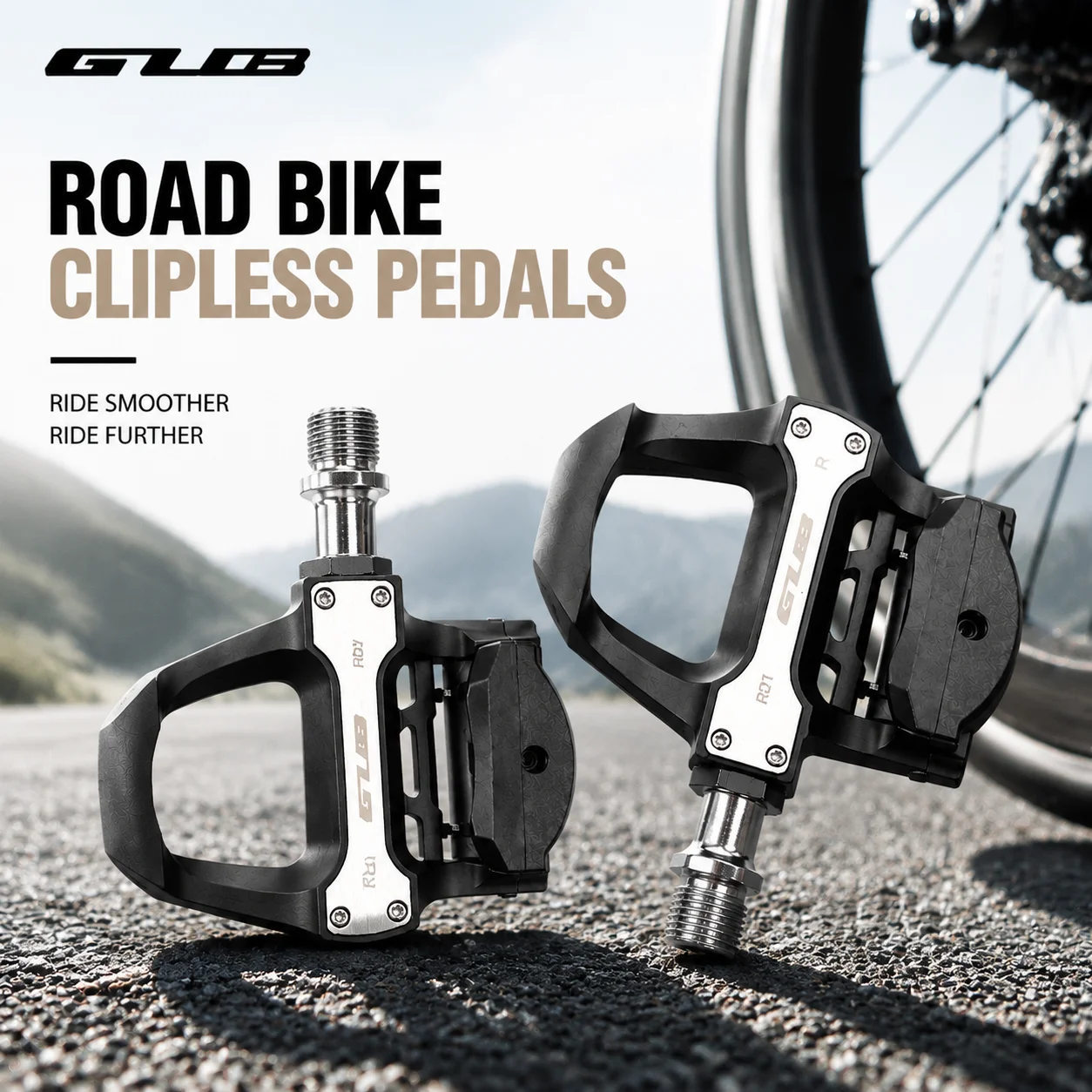GUB RD1 Road Bike Clipless Pedals Nylon Fiber Bicycle Cycling Pedal Bearing Self Locking Pedal with Cleats Bike Accessories