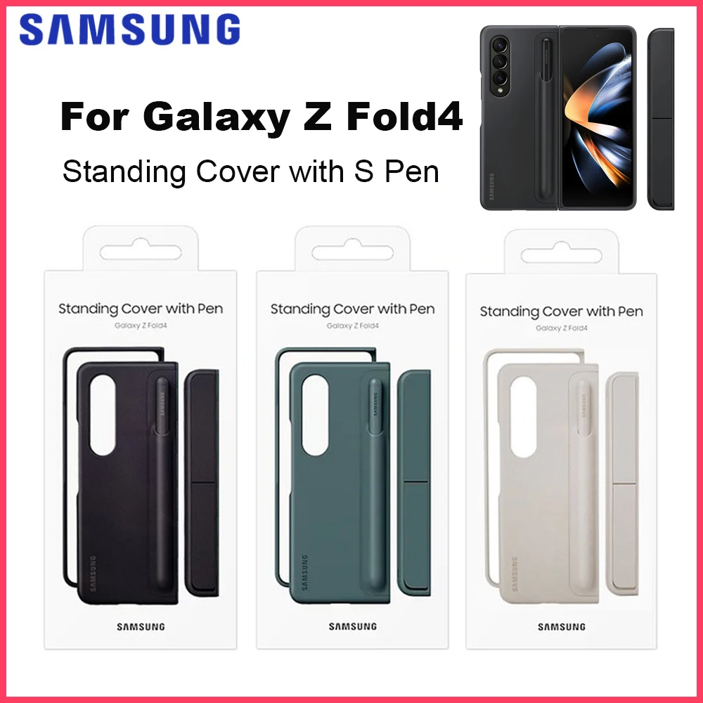 

Original Standing Cover with S Pen for Samsung Galaxy Z Fold4 With S Pen Standing Protective Case Shockproof EF-OF93P