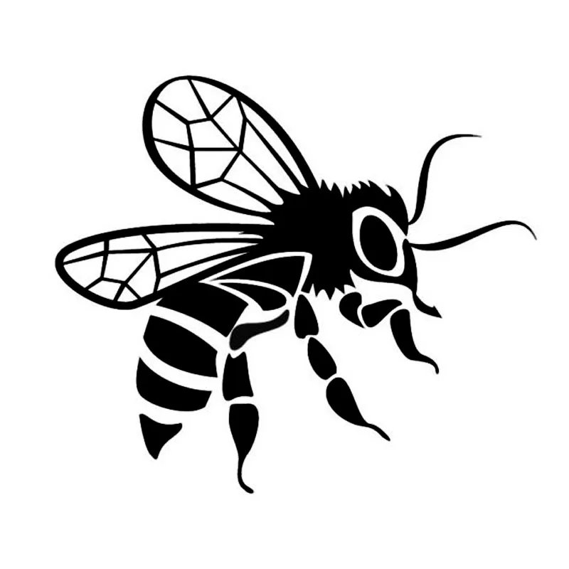 

Fashion Vivid Bee Painting Cool Insect Vinyl Decorative Car Stickers Car Styling Decal Black/Silver 15*13CM