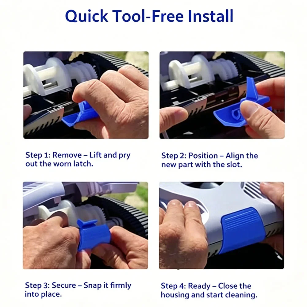 2026 For TracVac HSXTV102 Latch Kit Automatic Pool Cleaner Lid Lock Blue Rubber ABS Fix Loose Cover Quick Replacement Pool Part