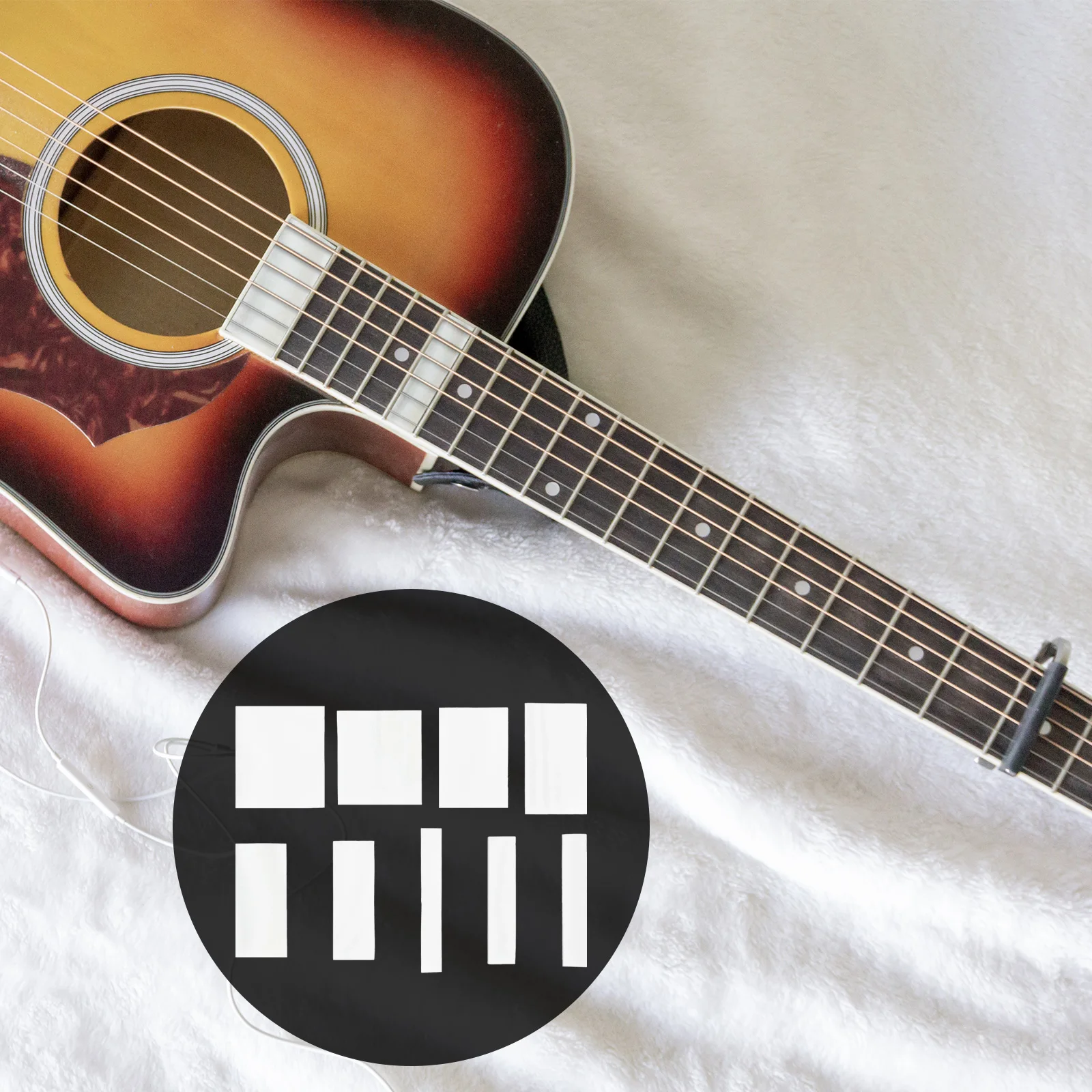 

Natural Shell Inlay Dots for Guitar Fretboard Parts Square Blocks Strip White Electric Accessories Lightweight Storage Carry