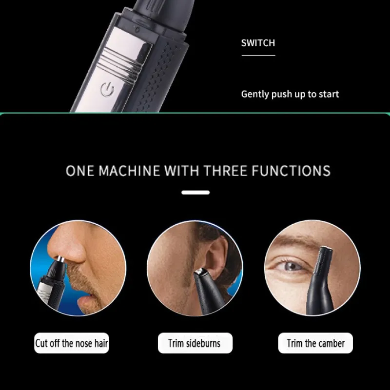Keme-recortador de vello de nariz y Oreja para hombres, recortador de barba y cejas recargable, limpiador eléctrico de oídos, depilación de nariz, 3 en 1, 385