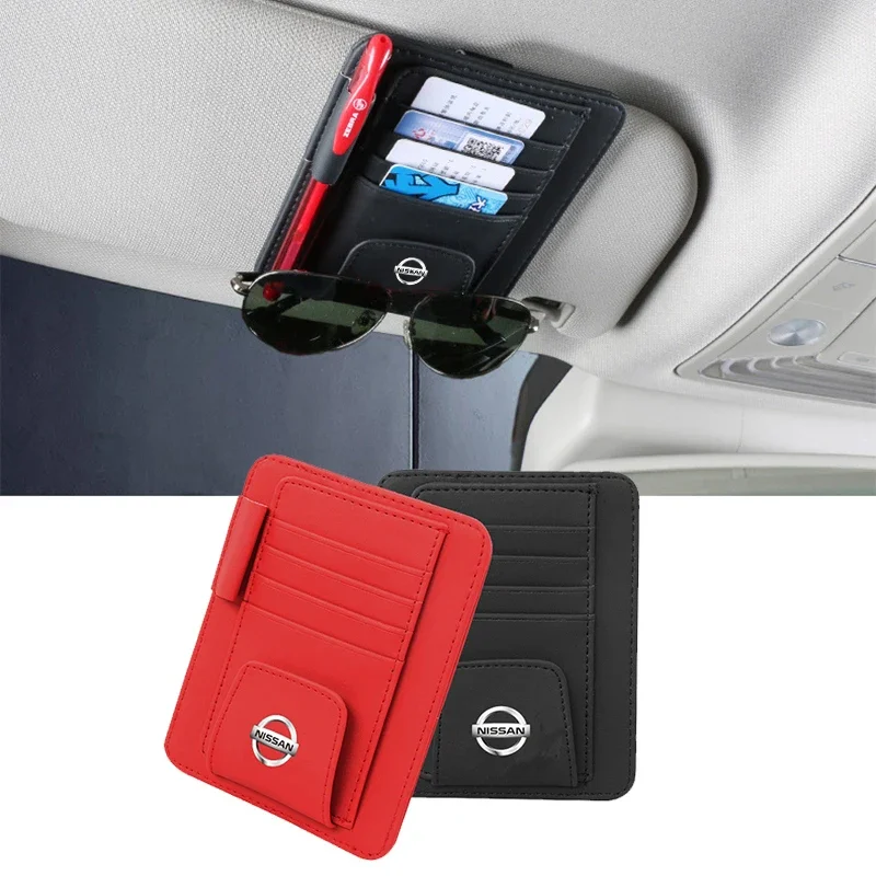 Car Sun Visor Suspension Card Bag Clip for Nissan Qashaqai J11 J10 Sylphy Juke Leaf Note Titan Altima Xterra Sentra Accessories