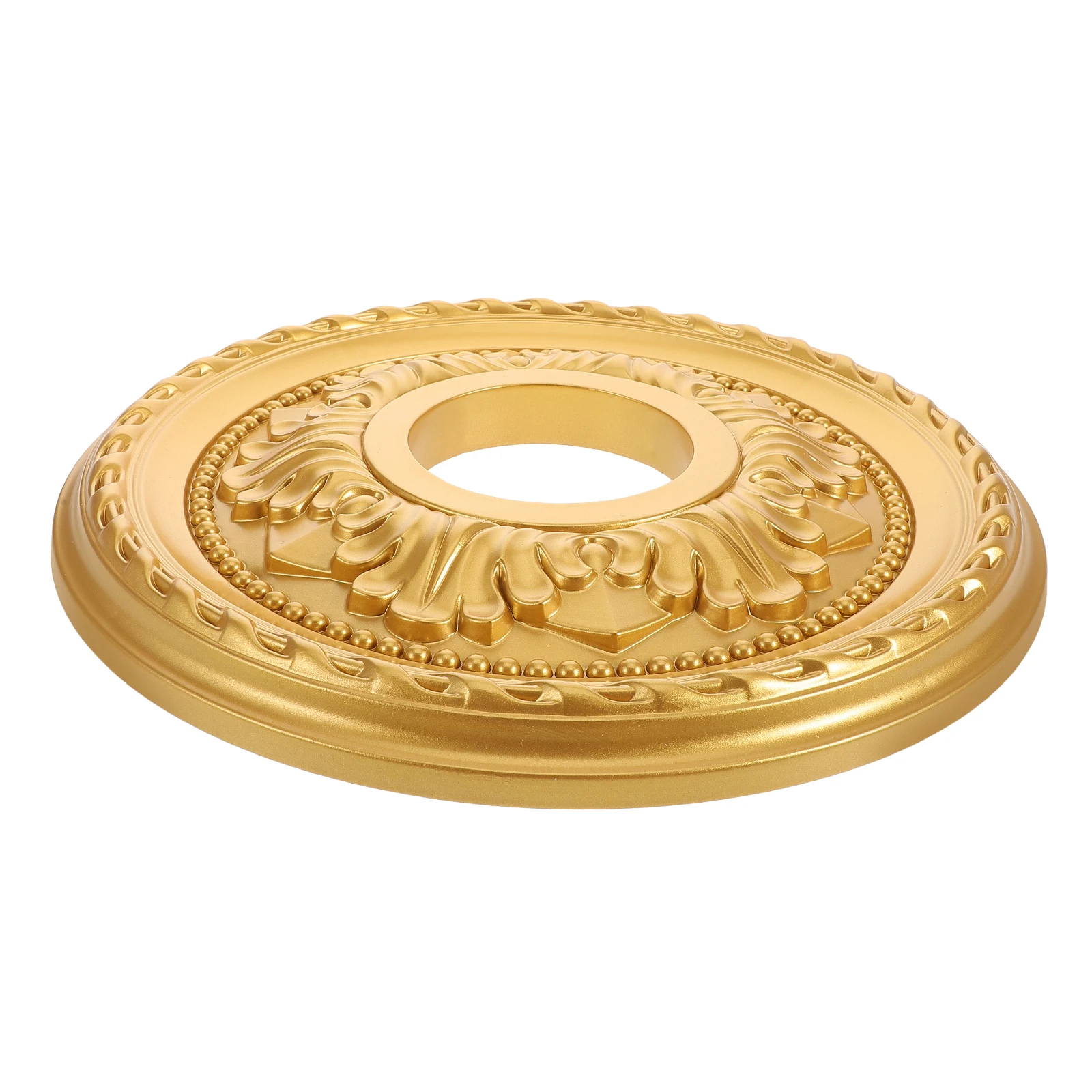 

Round Lamp Panel PVC Ceiling Medallion Golden Material Installation Residential Commercial Bright LED Wall Picture Photo