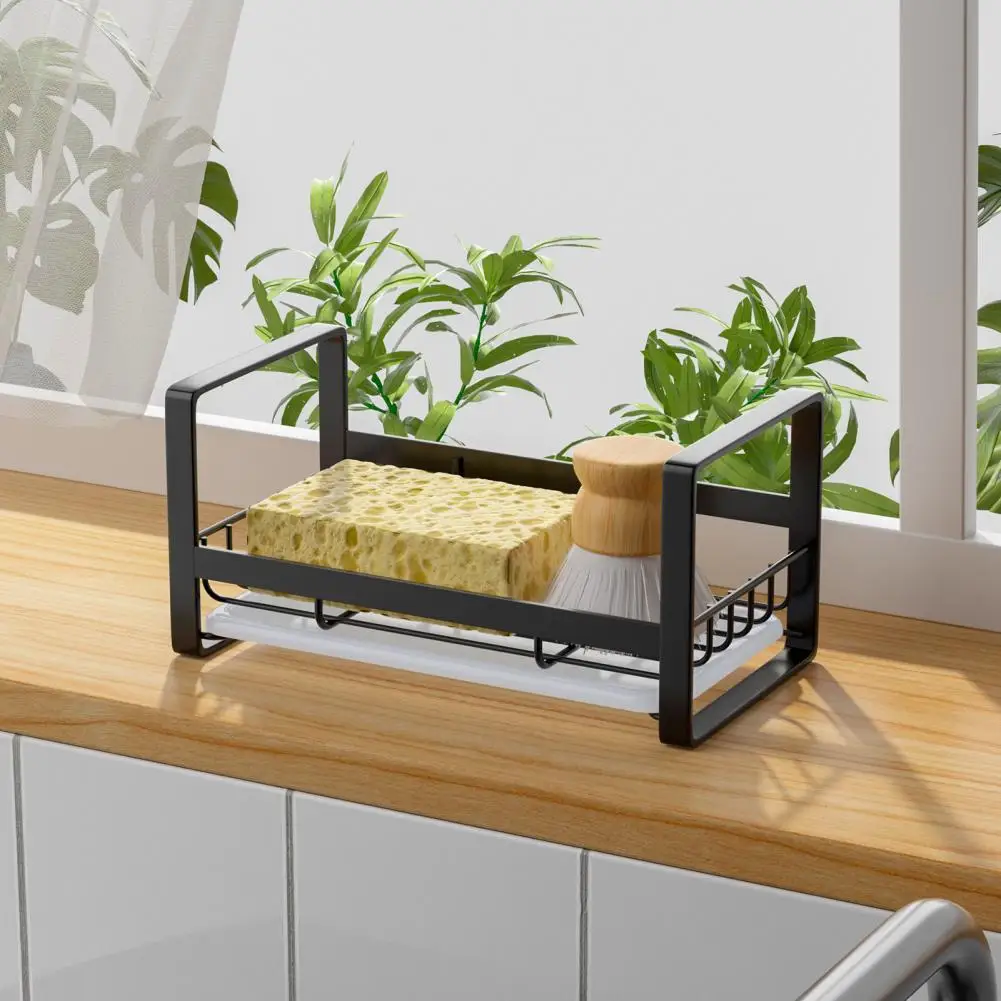 Useful with Drip Tray Solid Structure Counter Top Rack Sponge Holder Moisture-proof Sponge Holder Kitchen Organization