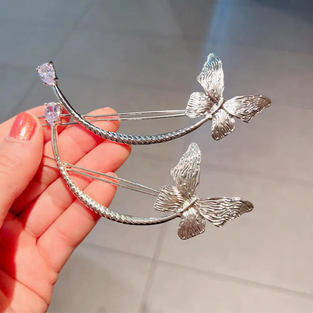 Metal Butterfly Hair Clips Hairpins Frog Buckle Ponytail Clip One-word Clip Headdress Geometric Hairpin Girls Hair Accessories