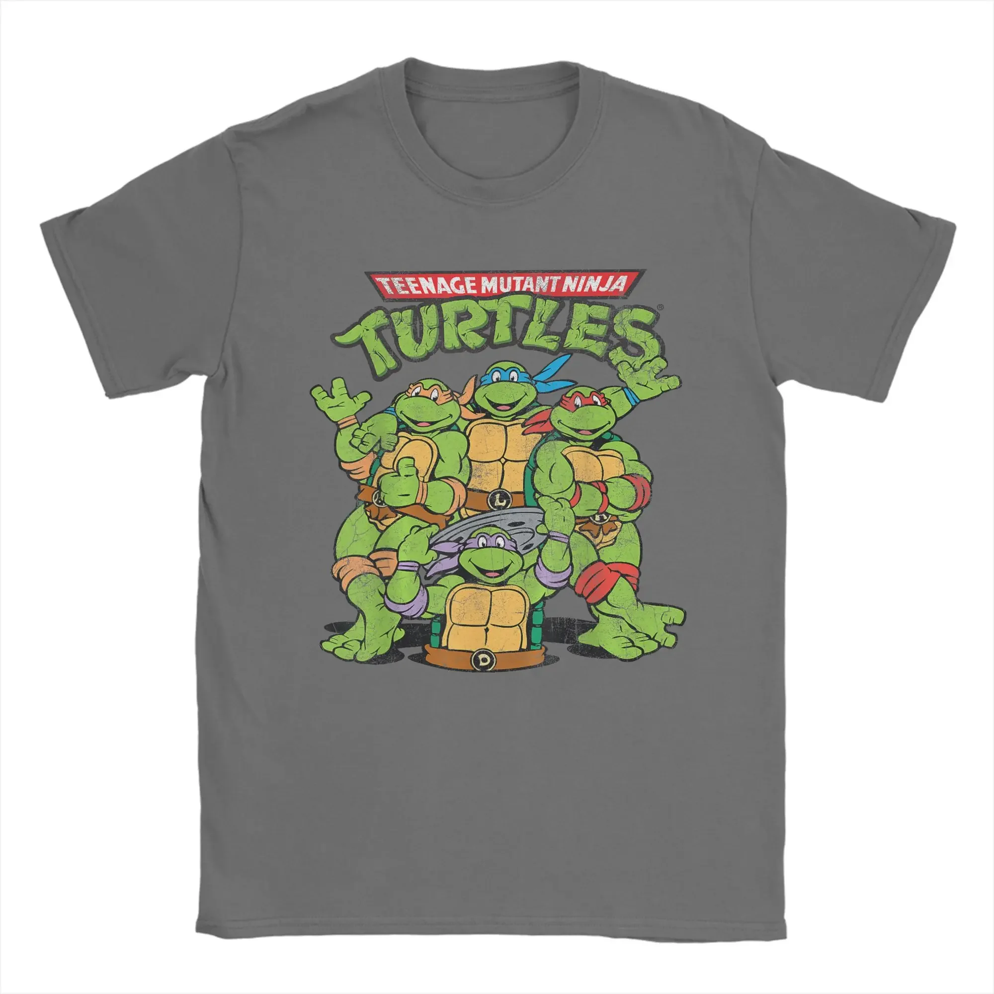 Modische T-Shirts mit dem klassischen Retro-Logo der Ninja Turtles, Herren-T-Shirts mit Rundhalsausschnitt, 100 % Baumwolle, kurzärmelige T-Shirts, Plus-Size-Kleidung. – Detail 8