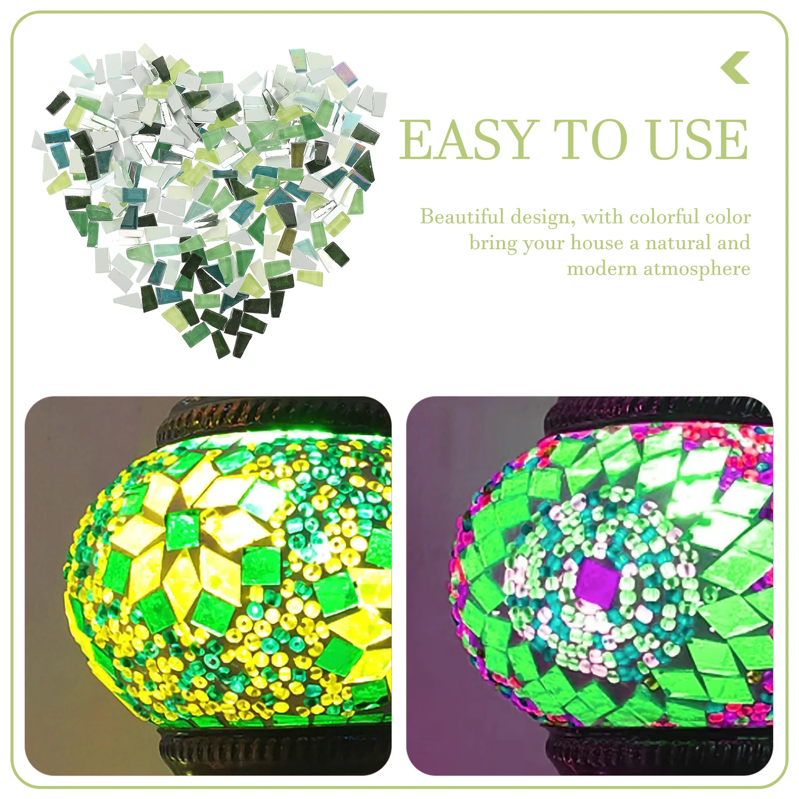 

Fragments Green DIY Crafts Decorative Tiles Supplies Mosaics Material Handmade Pieces Art Project Supply
