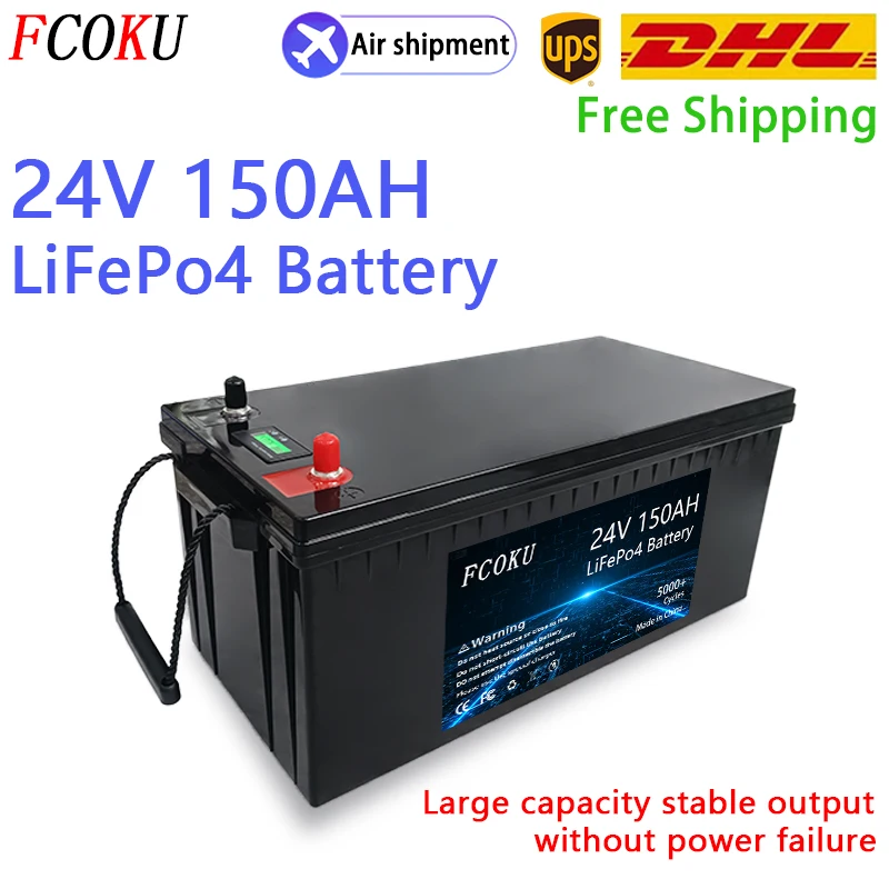 

24V 150Ah LiFePO4 Battery,For Inverter,Golf Cart,Emergency Lighting LED Lamps Standby 24V Lithium Iron Phosphate Battery