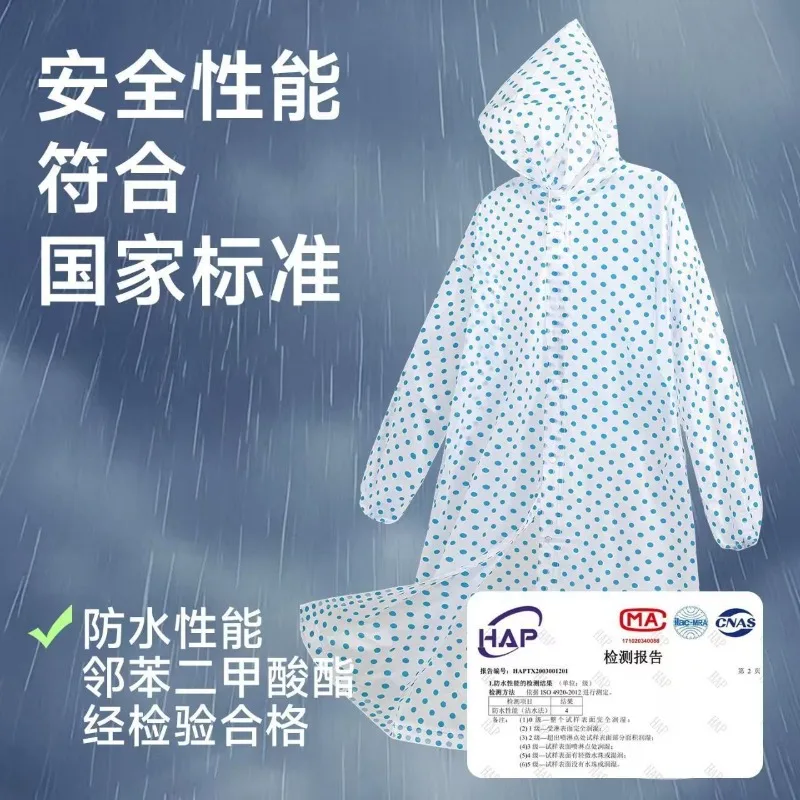 New Raincoat for Adult Travel Outerwear, Thickened Polka Dot Rain Cape for Outdoor Hiking, Compact and Lightweight