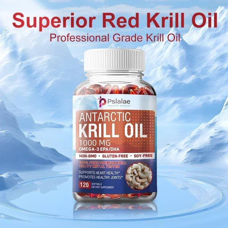 Antarctic Krill Oil 1000mg - Contains OMEGA-3 EPA/DHA for Brain, Joint and Skin Health