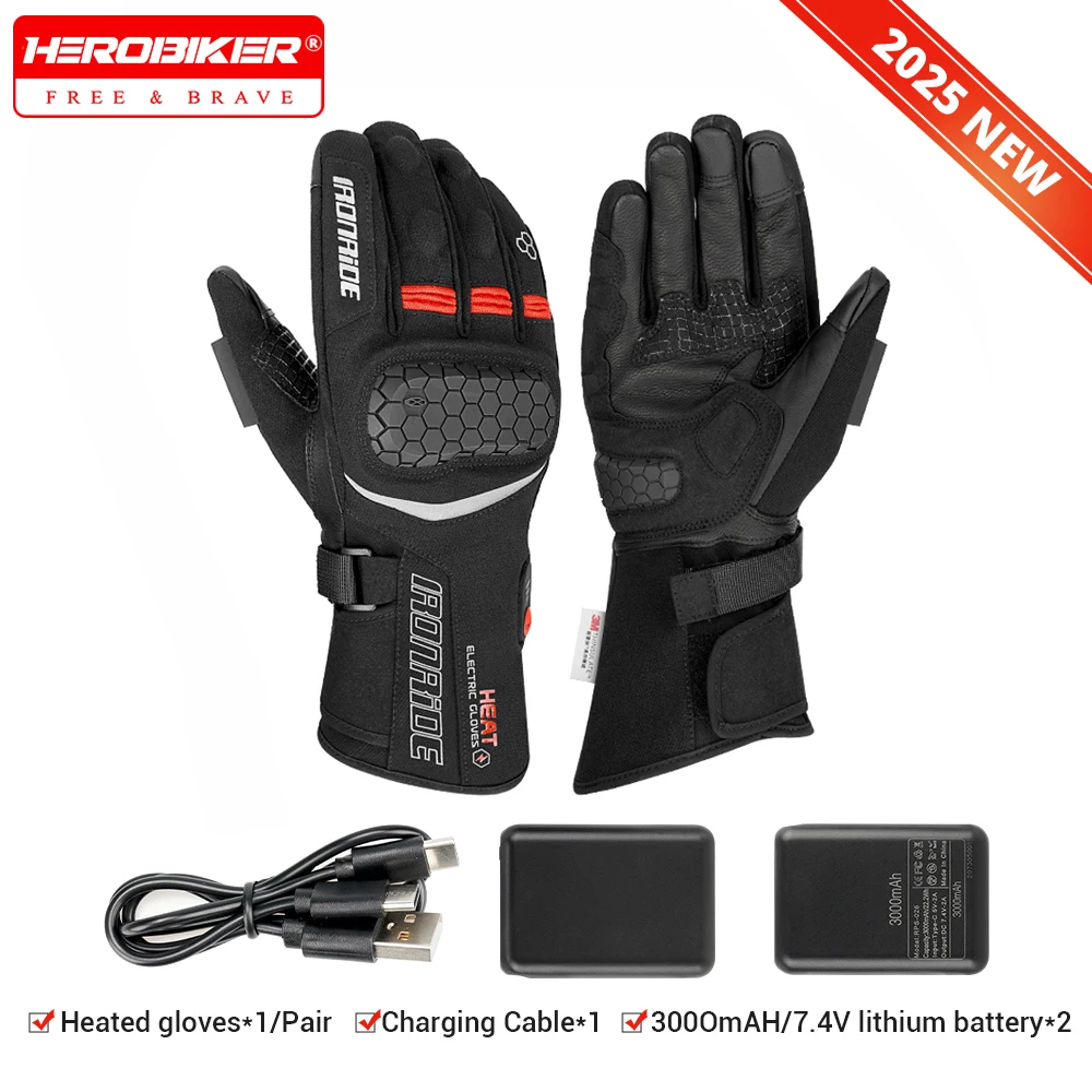 

Winter Heating Gloves Waterproof Moto Electric Heating Gloves 3000mah Rechargeable Moto Self Heating Gloves Men