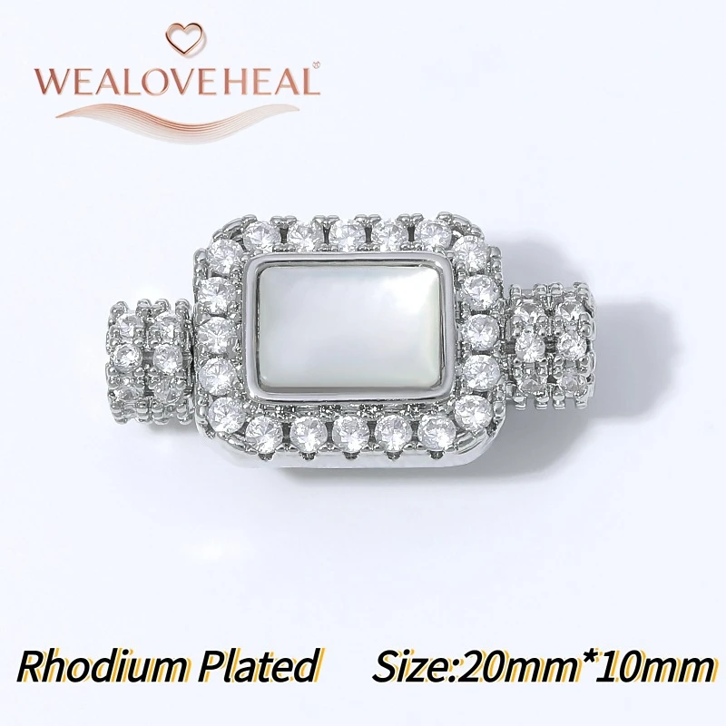 1 Stück 18K vergoldete Messing-Ovalbox mit Magnetverschluss und Mikro-Pavé-Zirkonia mit Edelstein für DIY-Halsketten, Armbänder und Schmuckherstellung – Detail 22