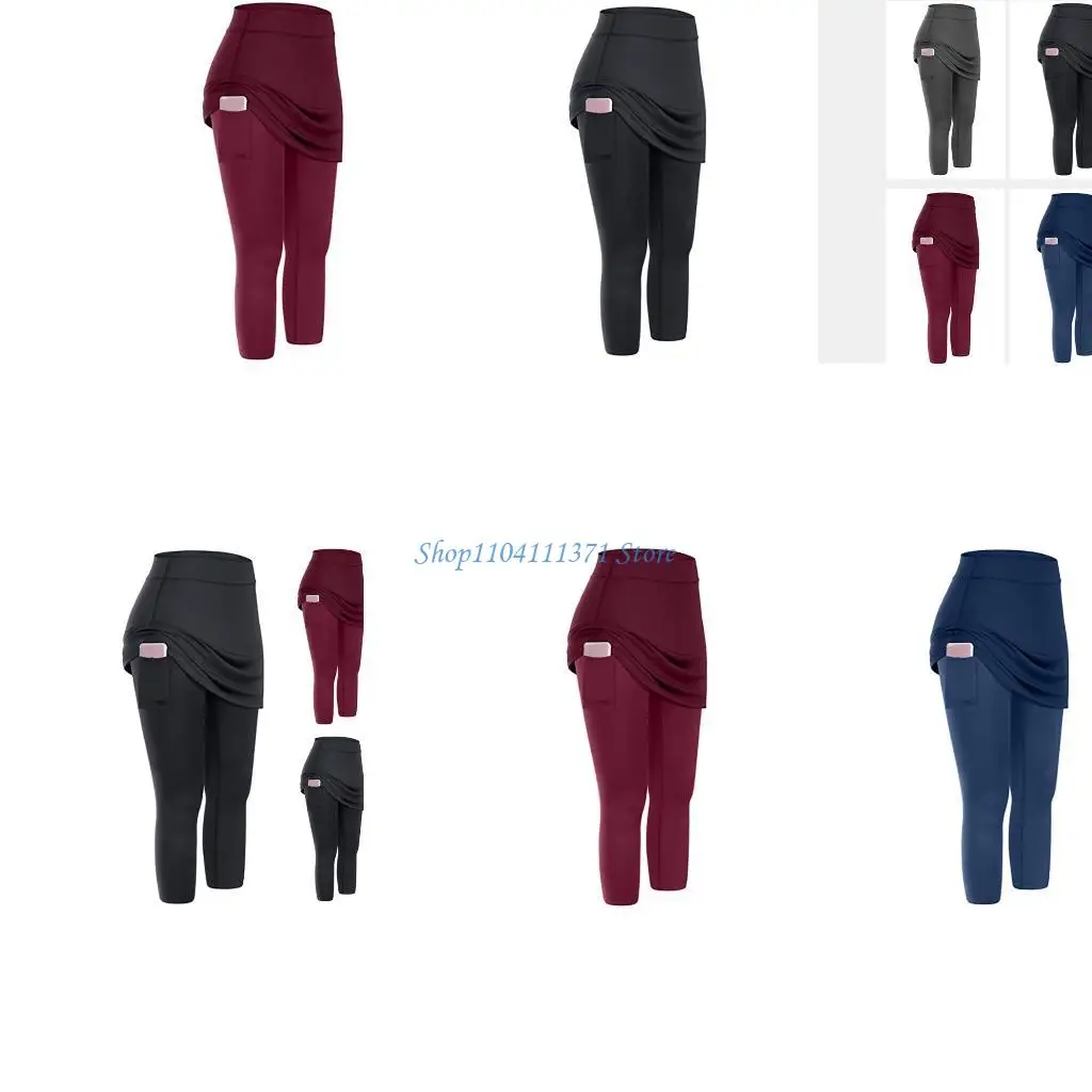 

P9FC Брюки для тренировок Брюки с контролем живота Леггинсы для спортзала с высокой талией и боковыми карманами