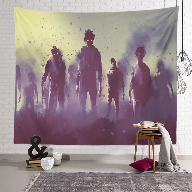 Horror Terror Death Print Pattern Tapestry Ceiling Home Living Room Bedroom Wall Decoration    230x180cm