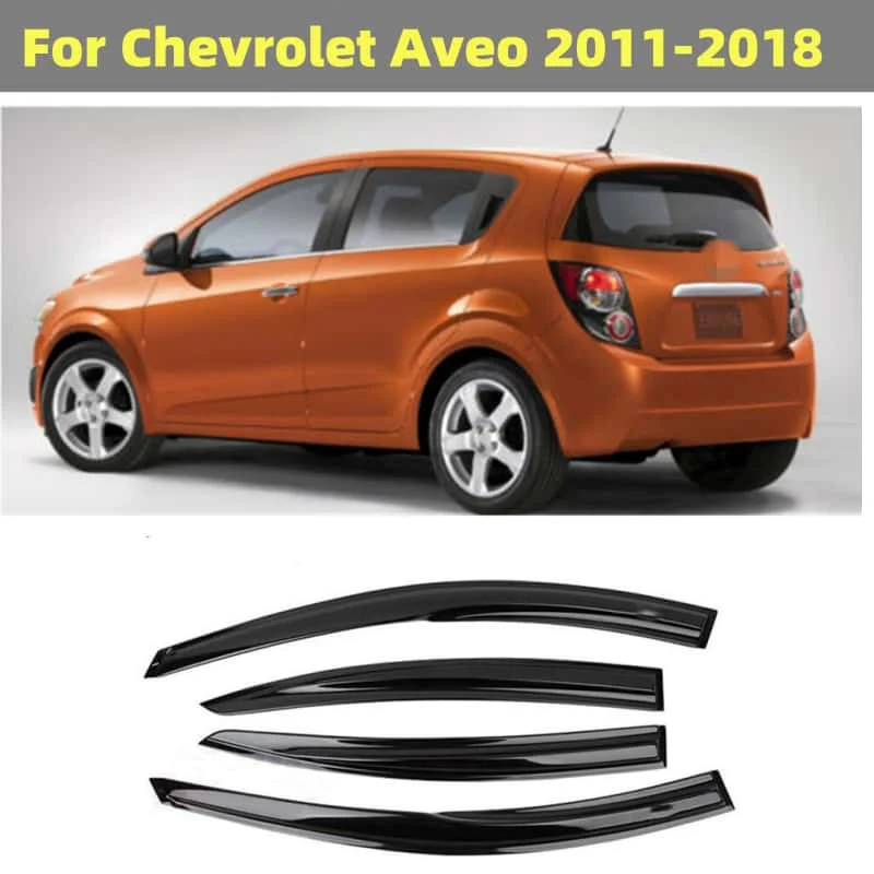 

For Chevrolet Chevy Aveo 2011-2018 Window Visor Sun Rain Deflector Guard Awnings Shelters Adhesive Cover Trim Cars Accessories