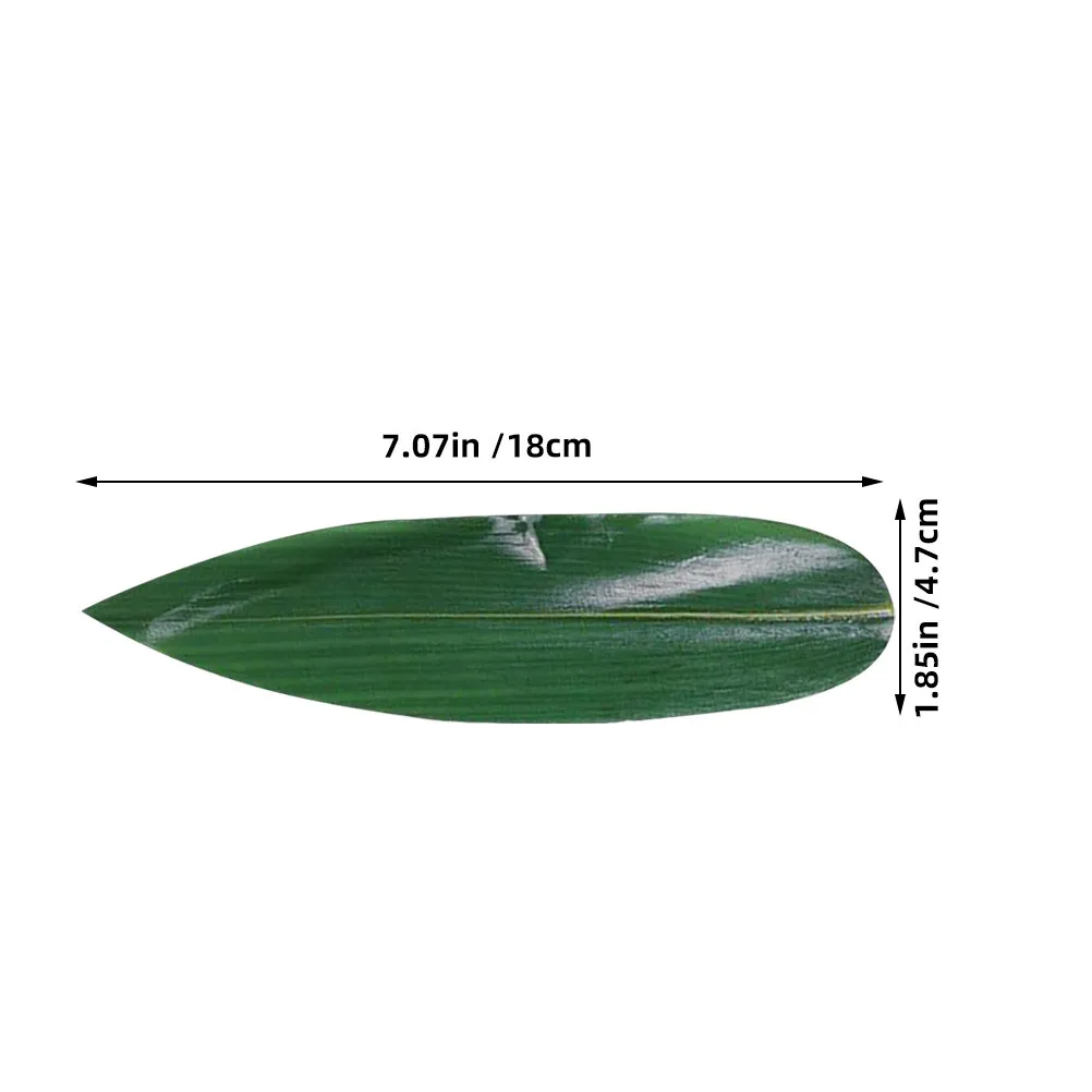 100Pcs Bamboo Leaf Sushi Mats Eco Friendly Sashimi Serving Tray Decor Grass Sashimi Leaf Sushi Dish Platter Ornaments Fake