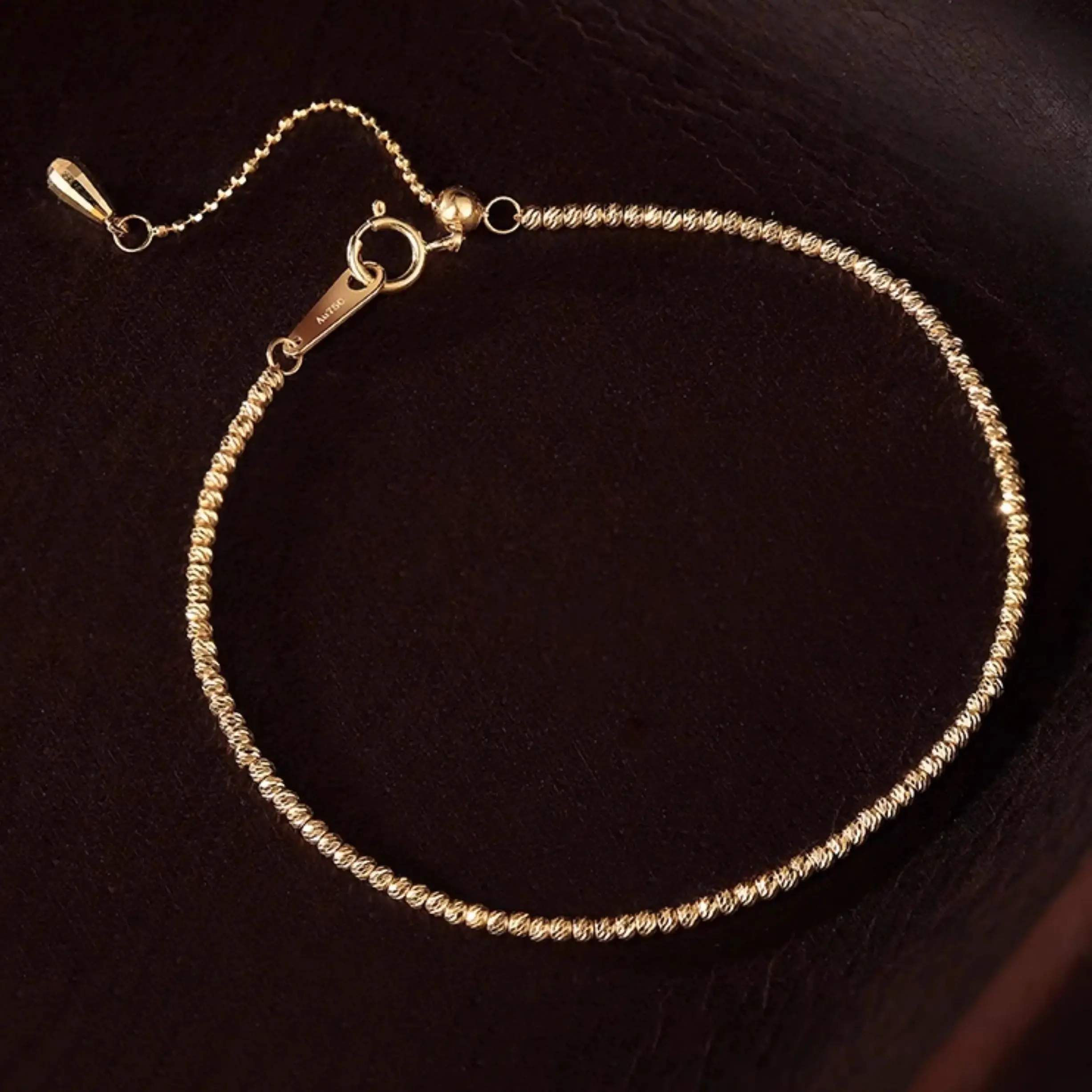 18k gold laser bead bracelet