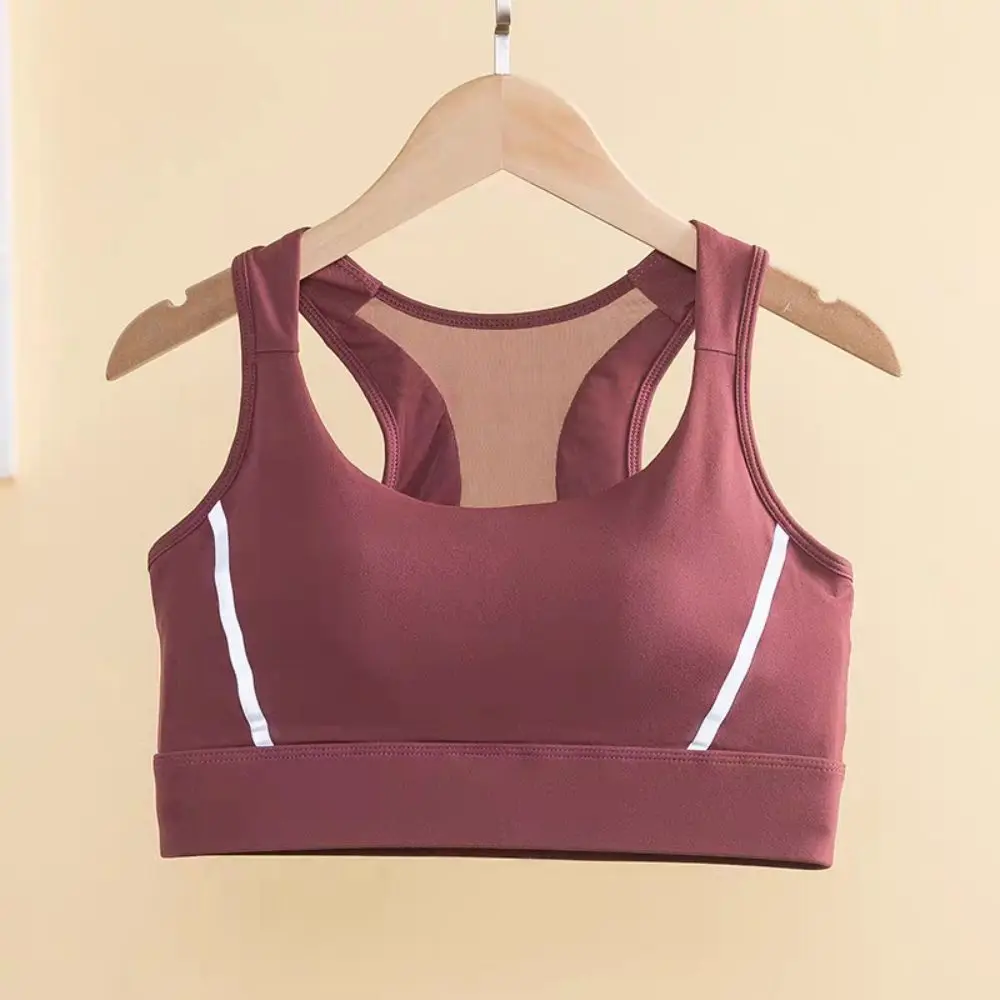 

Solid Color I-shaped Sports Bra Anti-shake Plus Size Yoga Seamless Bra Moisture-Wicking Beauty Back Underwear for Women Girls