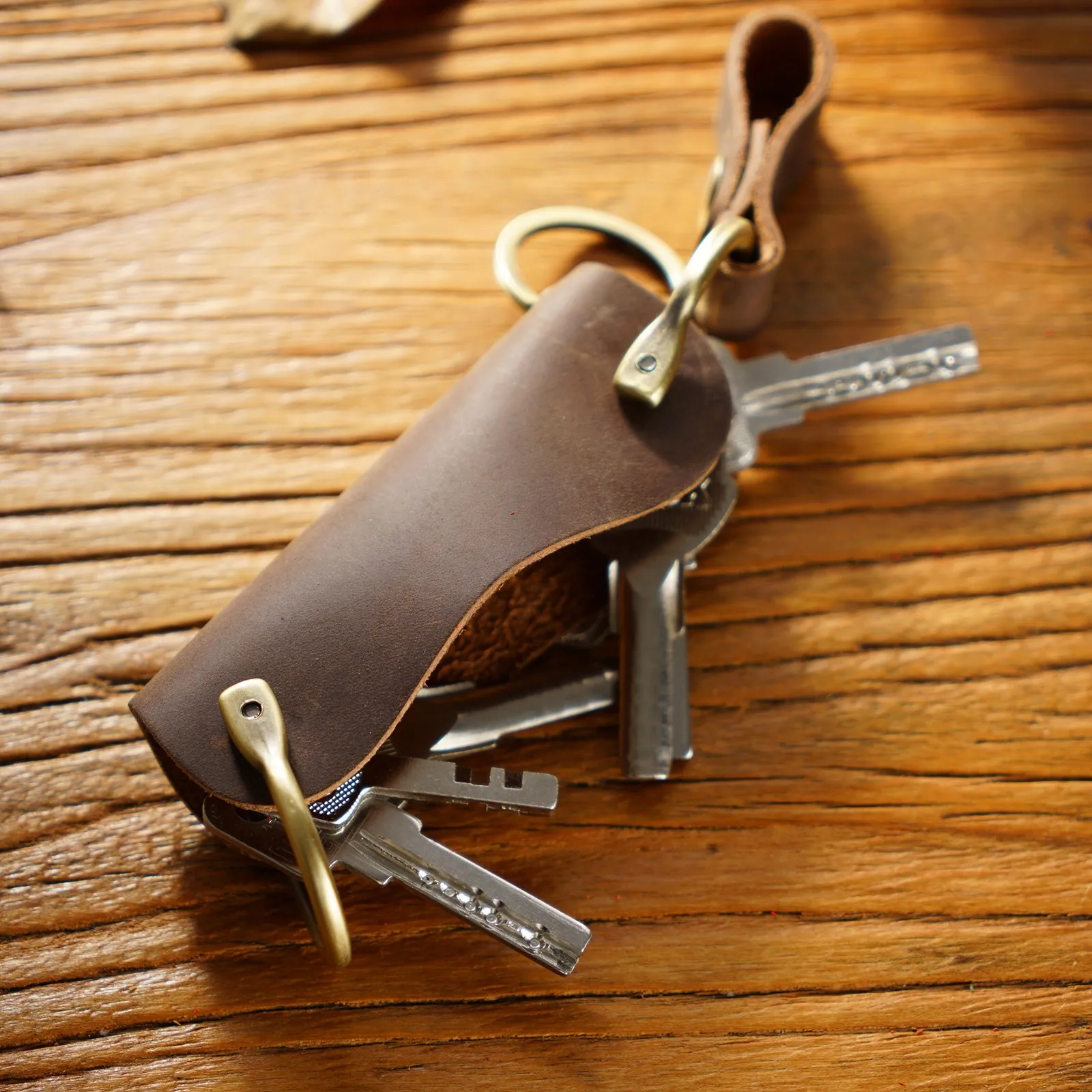 Genuine Leather Car Key Fob Protector - Anti Scratch Sleeve Cover with Key Ring | Mini Key Holder Case Keychain