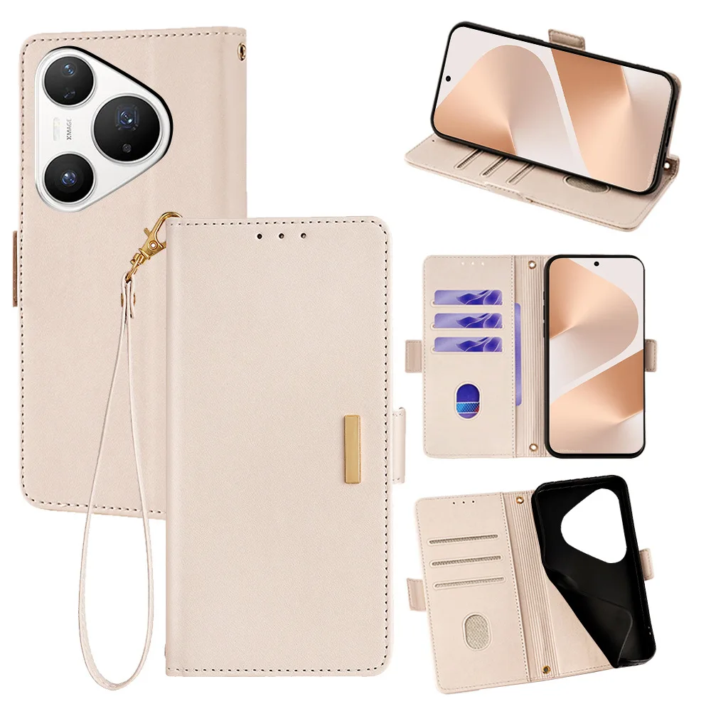 

Solid Color Magnetic Flip Cover for Huawei Pura 80 Ultra/Mate40 50 70 80 60 Pro+/P60 P50 P40 P30 with Built-in Wallet Card Slots