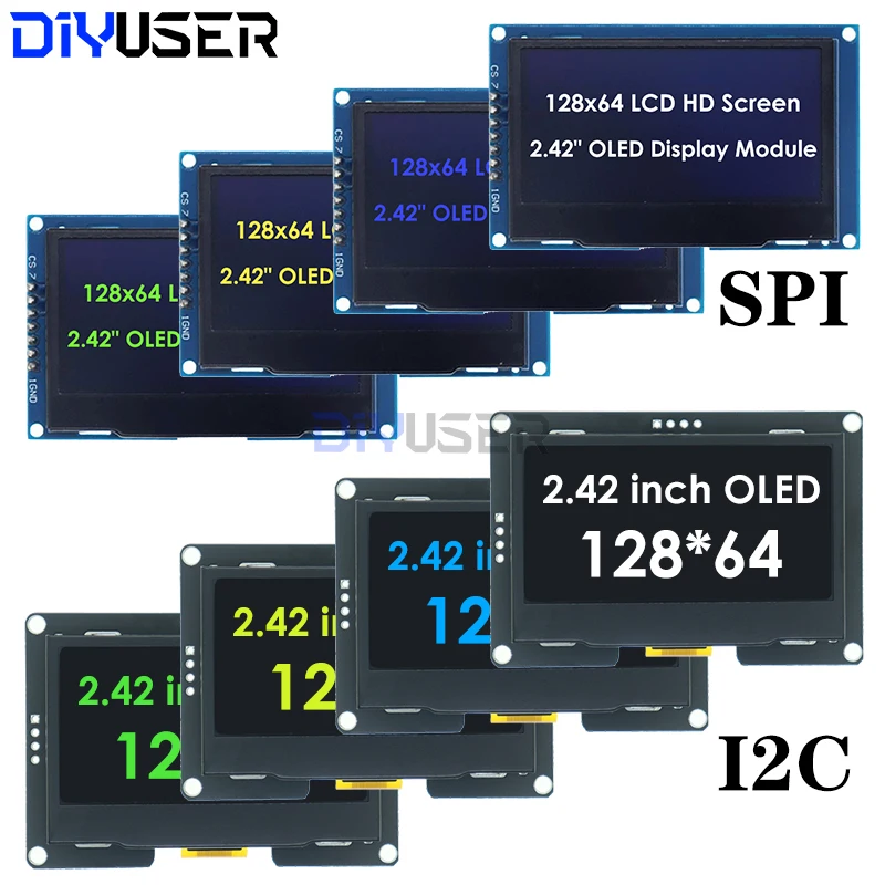 2,42 Zoll OLED Display Modul 128x64 – I2C / SPI, SSD1309, Weiße Schrift, Für C51, STM32 & Arduino 2,42 Zoll OLED Display Modul 128x64 – I2C / SPI, SSD1309, Weiße Schrift, Für C51, STM32 & Arduino
