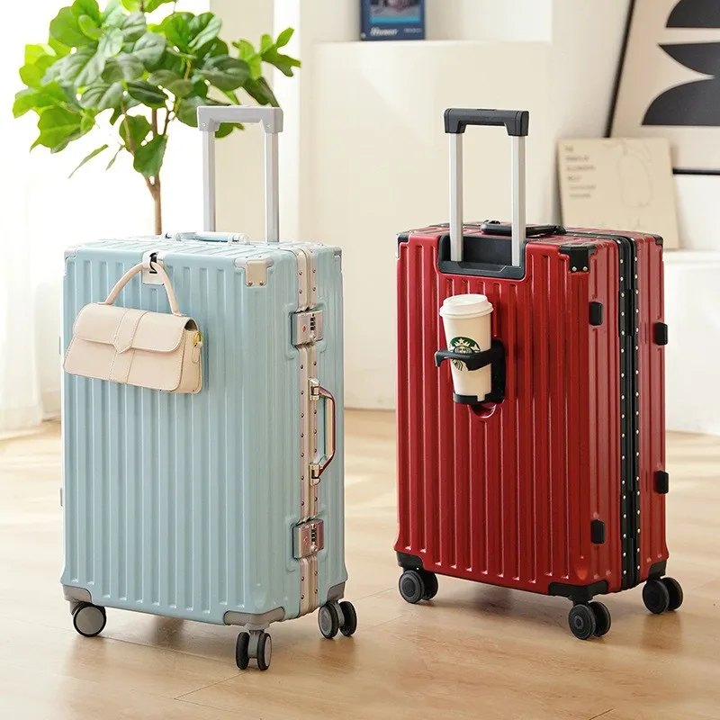 Multi-Functional Luggage Unisex Student Trolley Case Large Capaci Thickened Suitcase Universal Wheel 20 24 26 inch Roller Trunk