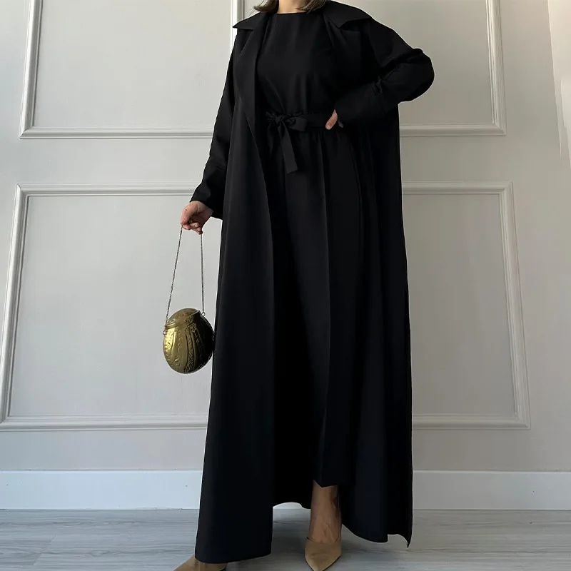 2024 ropa de mujer nuevo temperamento ajustado con cordones cintura traje de color sólido