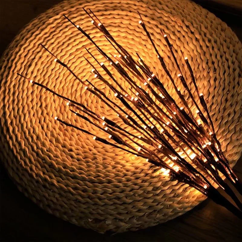 Светодиодная лампа в форме ветки дерева на батарейках — гибкая, высококачественная, теплая, для вечеринок, Рождества, домашнего декора ваз, 20/40/60 светодиодов