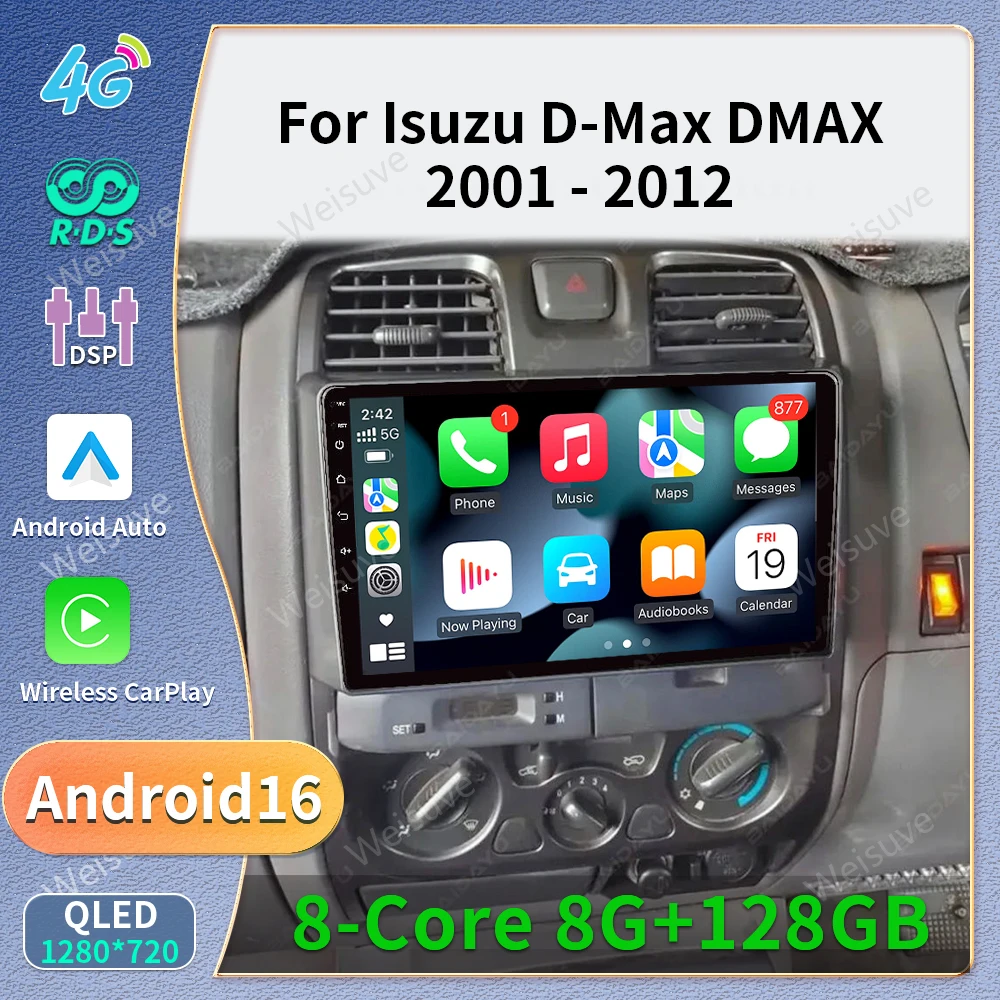 Android 16 Carplay Auto Car Radio Multimedia Player For Isuzu DMAX