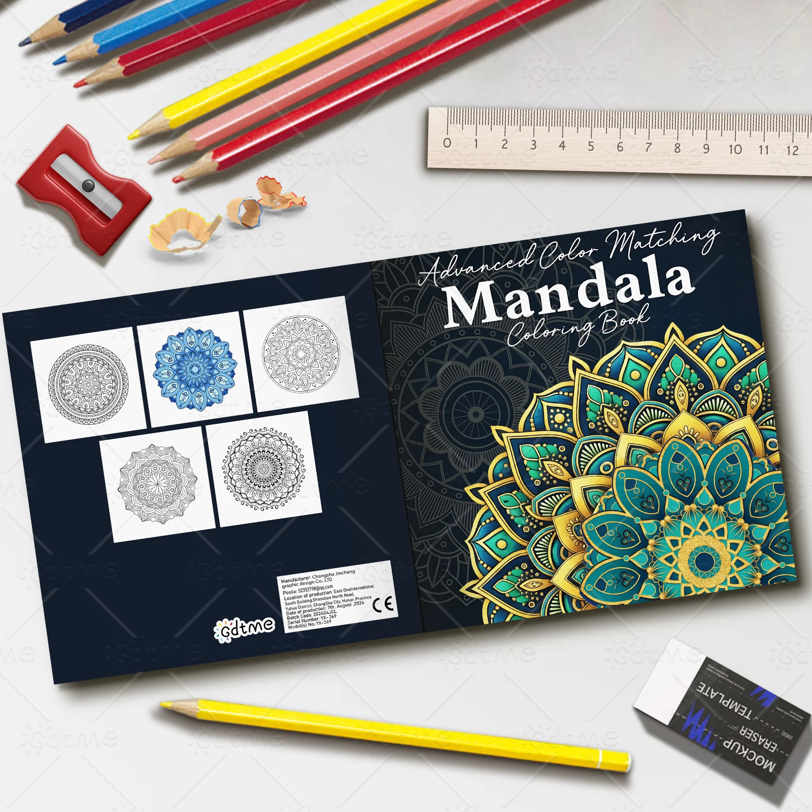 Mandala-Malbuch für Erwachsene, 24 Seiten, Stressabbau, Freizeit, DIY-Mal- und Zeichenbuch, ideales tägliches Geschenk – Detail 2