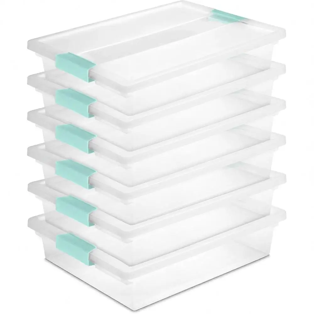

Stackable Clear Plastic Storage Bins with Lids, Ideal for Arts & Crafts, Home, Office, and Workshop Organization