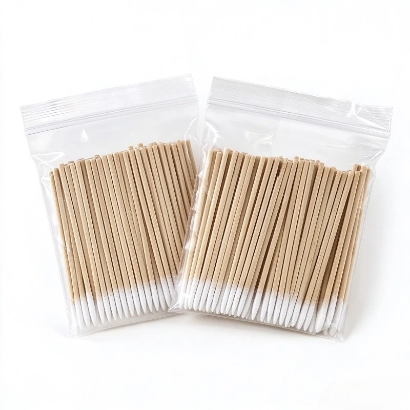 300PCS Ultra-small Pointed Tip Cotton Swab Thin Tip Pointed Cotton Swabs Ear Eyebrow Eyelash Nail Beauty Makeup Supplies